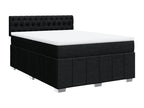 Meublori bed base with black mattress, 140x200 cm, fabric