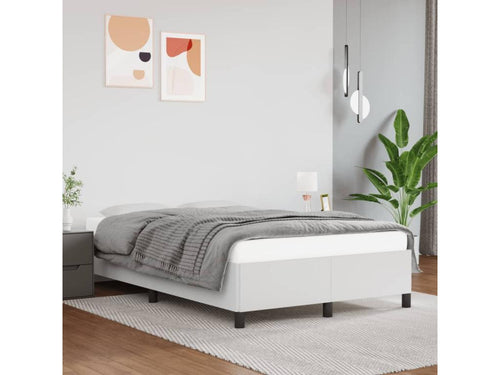 White faux leather bed frame (mattress not included) 120x190 cm