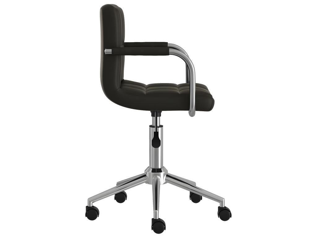 Black Faux Leather Swivel Dining Chair