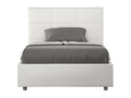Single bed without slatted base, upholstered, 120x200 cm, white faux leather, Meublori