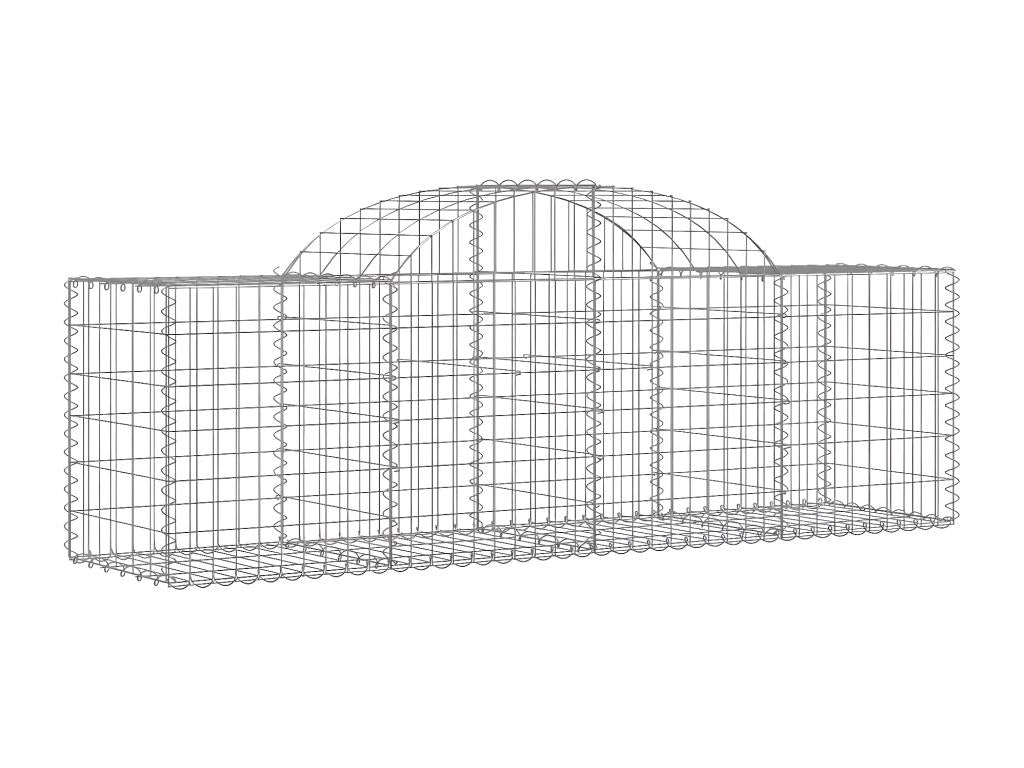 18 arched gabion baskets, 200x50x60/80 cm, galvanized iron