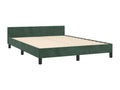 Bed frame with headboard, dark green, 140x190 cm, velvet, GBAL37377