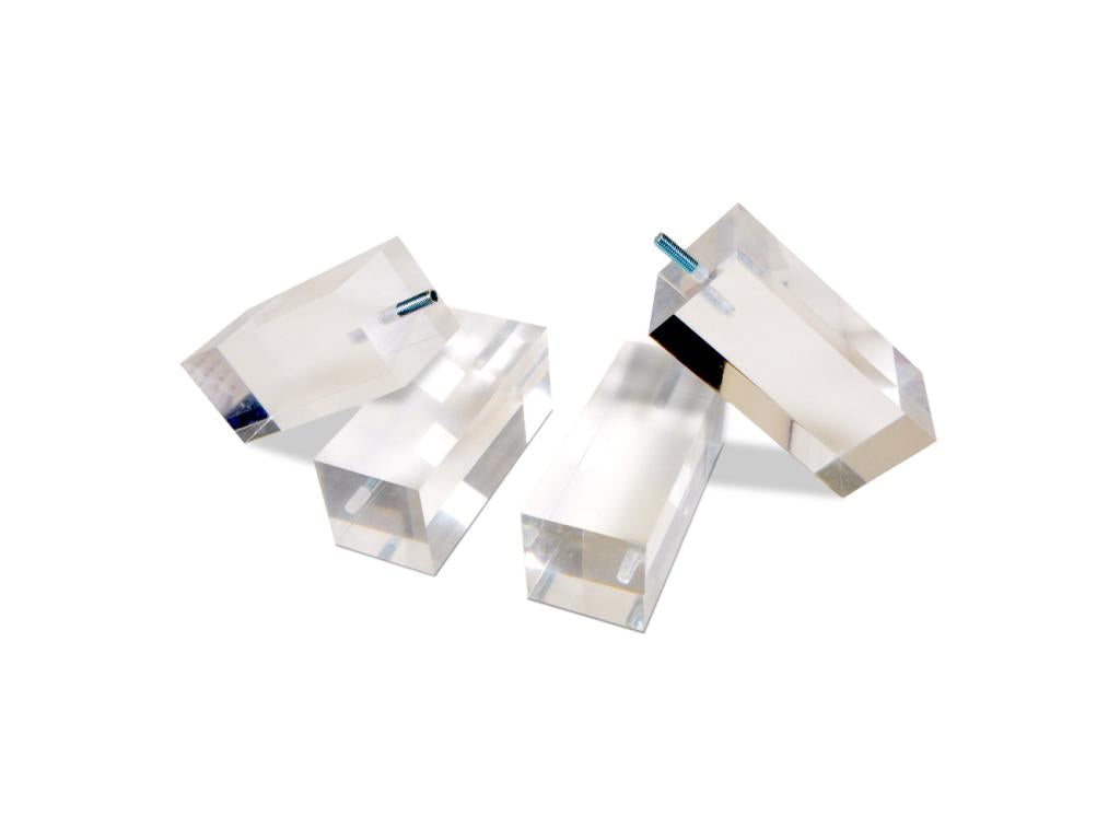 Meublori BEDDING - Set of 4 Square Plexiglas Bed Legs, 20cm High