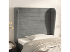 Headboard with wings, light grey, 93x23x118/128 cm, velvet, LGDQ76802