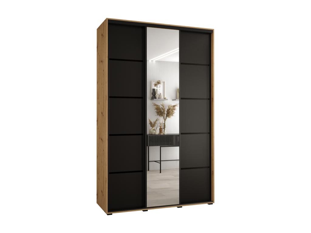 Meublori 5 Sliding Door Wardrobe 235.2/150/45 3 Doors Meublori/Black/Black