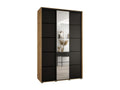 Meublori 5 Sliding Door Wardrobe 235.2/150/45 3 Doors Meublori/Black/Black