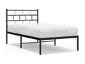Metal bed frame with black headboard 80x200
