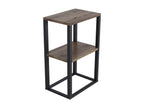 Rise bedside table in steel and teak-effect MDF