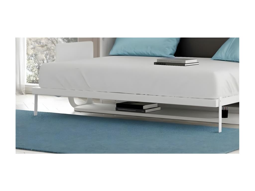 Vertical wall bed 140x190 with desk, Student-Walnut front SRLS48003