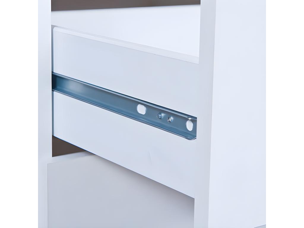 Meublori 6-Drawer Chest of Drawers, 122cm, White