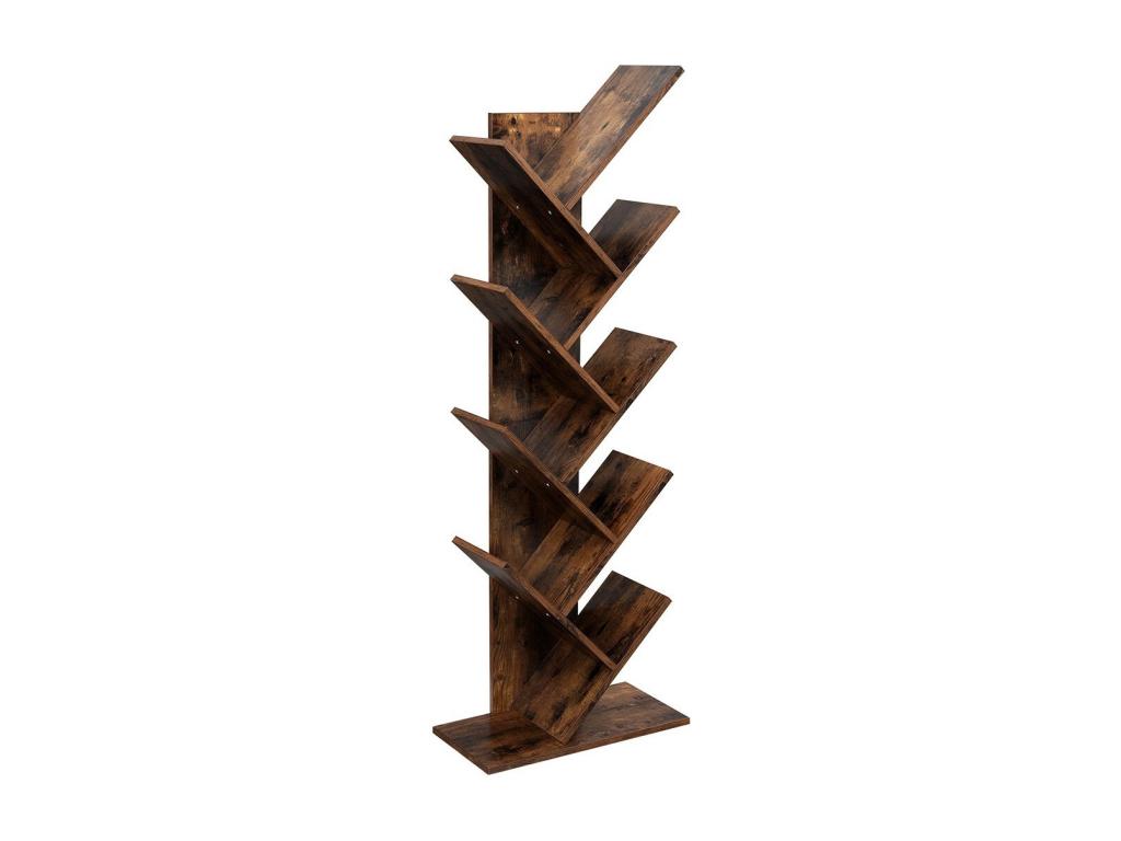 Rustic style tree bookcase from the Meublori collection - Dark wood color.