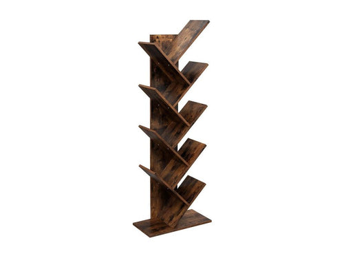 Rustic style tree bookcase from the Meublori collection - Dark wood color.