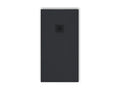 Extra-flat 90x130 cm PURE shower tray in anthracite slate-effect resin with anthracite drain cover