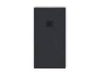 Extra-flat 90x130 cm PURE shower tray in anthracite slate-effect resin with anthracite drain cover