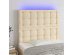 Cream LED Headboard 100x5x118/128 cm Fabric