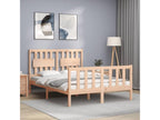Bed frame with headboard, small double bed, solid wood