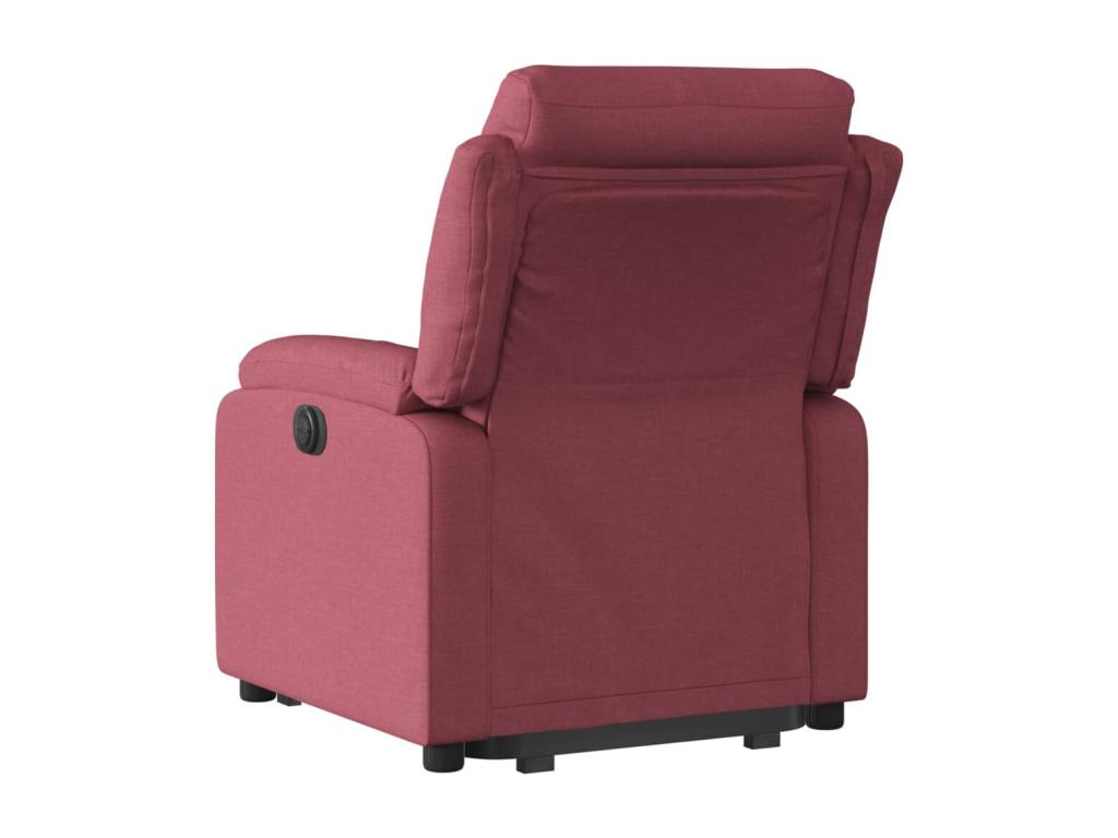 Burgundy red reclining armchair in fabric