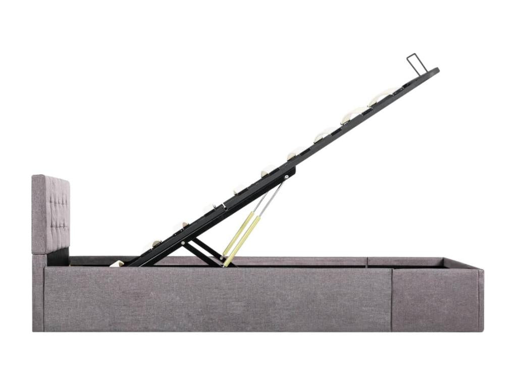 Meublori Hydraulic Storage Bed Frame, Fabric, 100x200 cm