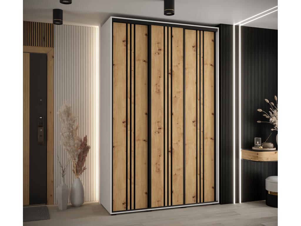 Laviecasa 6 Sliding Door Wardrobe 235.2/150/45 3 Doors White/Laviecasa/Black FMMK00667