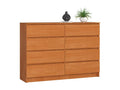 Meublori K140 Alder Chest of Drawers, 138 cm, 8 Drawers, Alder Front, 138x40x99 cm