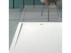 White shower tray with slate finish, Meublori CACH colored grate - 190x90 cm