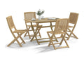 5-Piece Garden Dining Set, Solid Wood Furniture
