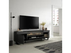 TV Stand/Bench 200x57x35cm For TVs up to 80" Electric Fireplace Industrial Design Black