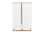 Dulce 90cm Natural Wood and Matte White Storage Cabinet