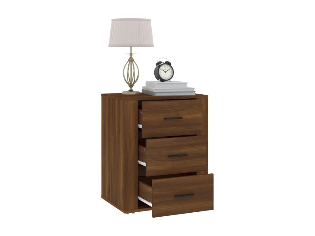 Bedside table, brown oak, 50x36x60 cm, engineered wood