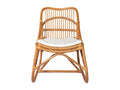 Light Brown Linen Rattan Armchair WLTR51277