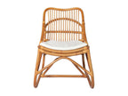 Light Brown Linen Rattan Armchair WLTR51277