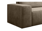 4-seater convertible sofa in soft beige perlite fabric, Meublori 260cm