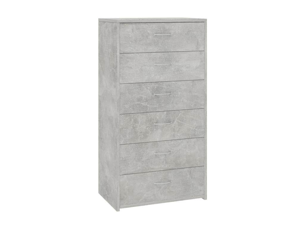 Buffet with 6 drawers, concrete grey, 50x34x96 cm, particleboard