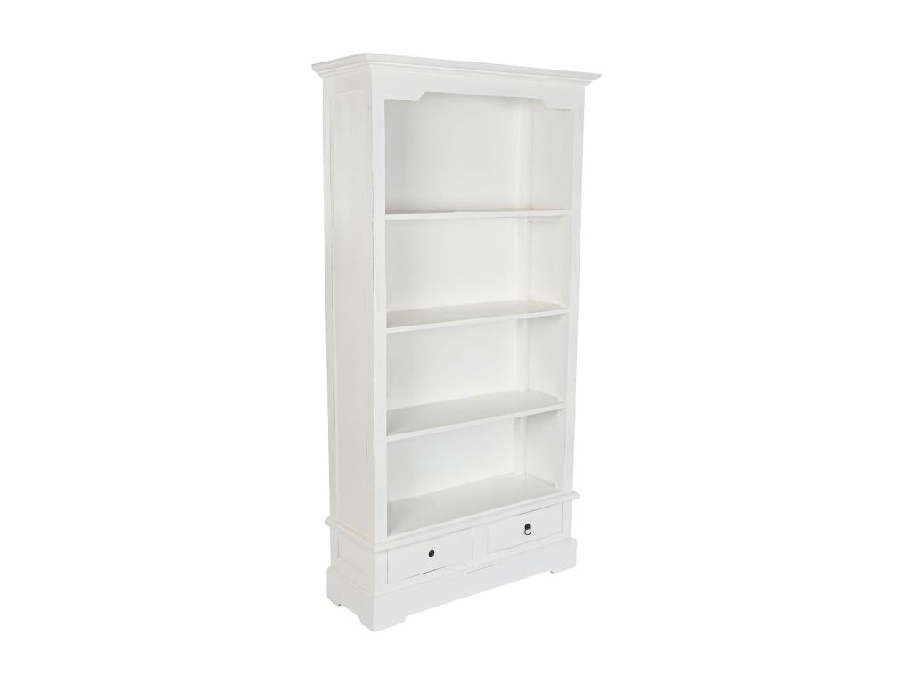 White wooden shelf unit - length 97 x depth 34 x height 180 cm