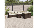 10-piece garden furniture set with brown resin wicker cushions