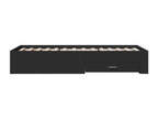 Black bed frame with drawers (mattress not included) 90x200 cm