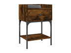 Smoked oak bedside table, 40.5x31x60 cm, engineered wood