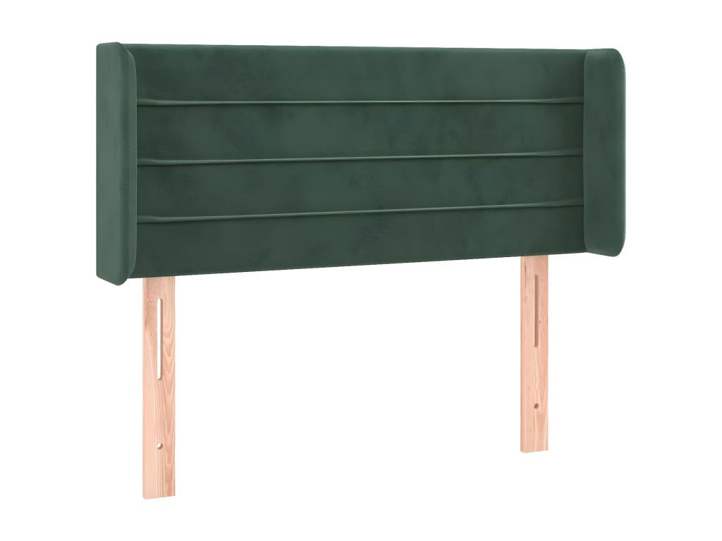 Dark Green LED Headboard 103x16x78/88 cm Velvet
