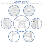 5-piece White Resin Wicker Dining Set