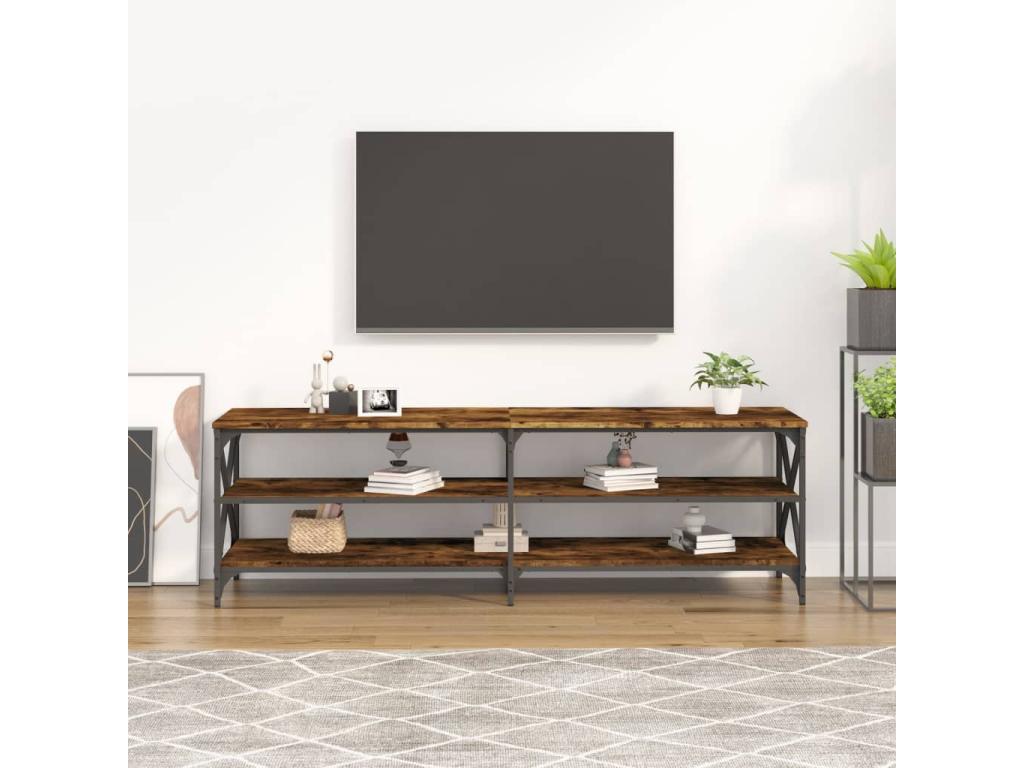 Smoked oak TV stand 160x40x50 cm engineered wood