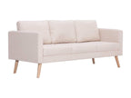 Sofa Set 2 Cream Fabric 168x70x73 cm 02 0020268