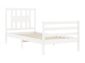 Bed frame without mattress, white, solid wood