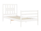 Bed frame without mattress, white, solid wood