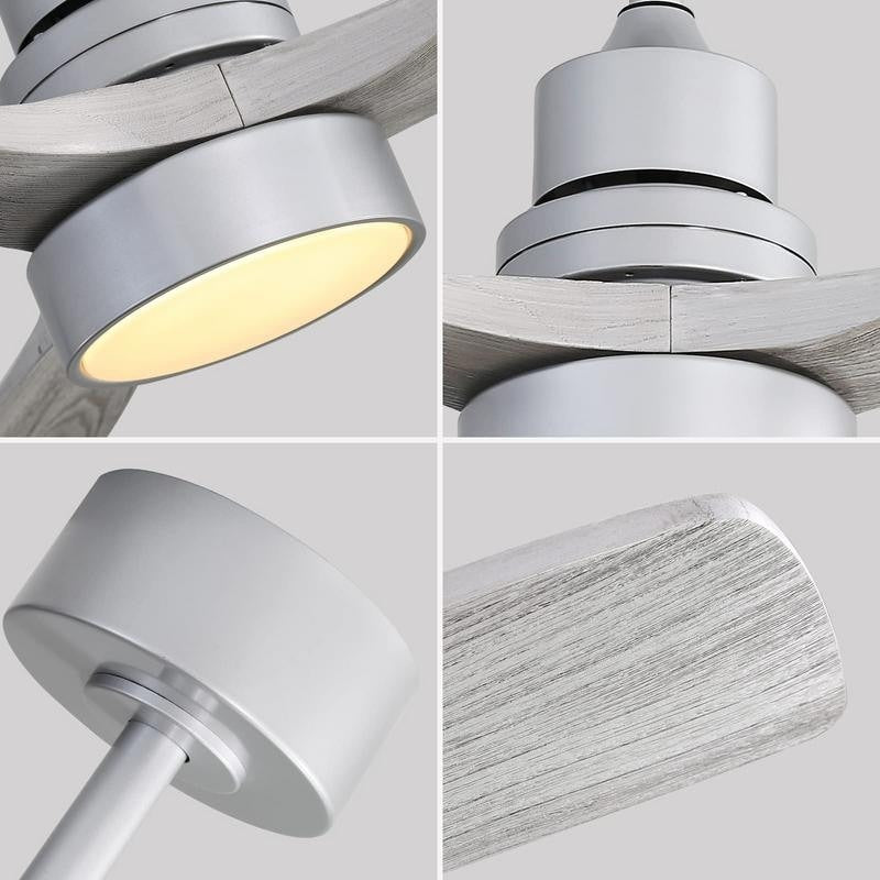 Sofucor 52 Indoor Wood Ceiling Fan Light with Remote, Integrated Light Optional
