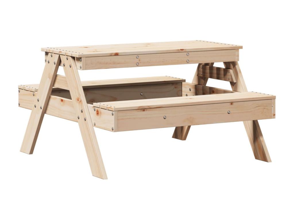 Children's picnic table 88x97x52cm solid pine wood