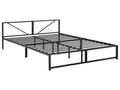 Meublori Double Bed Frame in Metal 180x200 cm Black Meublori