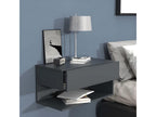 Meublori Wooden Wall Drawer, Wall-Mounted Nightstand, Drawer Console, Usal XL Nightstand, 60 cm, Anthracite