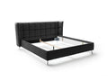 Bed - Black woven fabric - Furniture