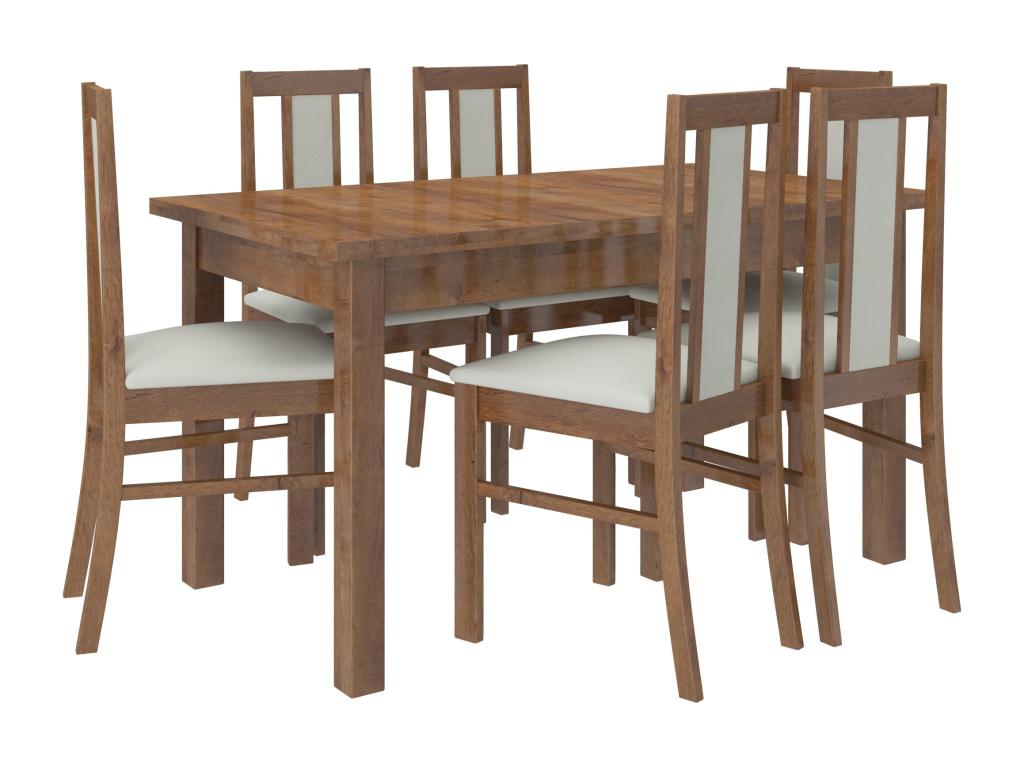 Brown wood and fabric chair, Meublori-Tissu 27101