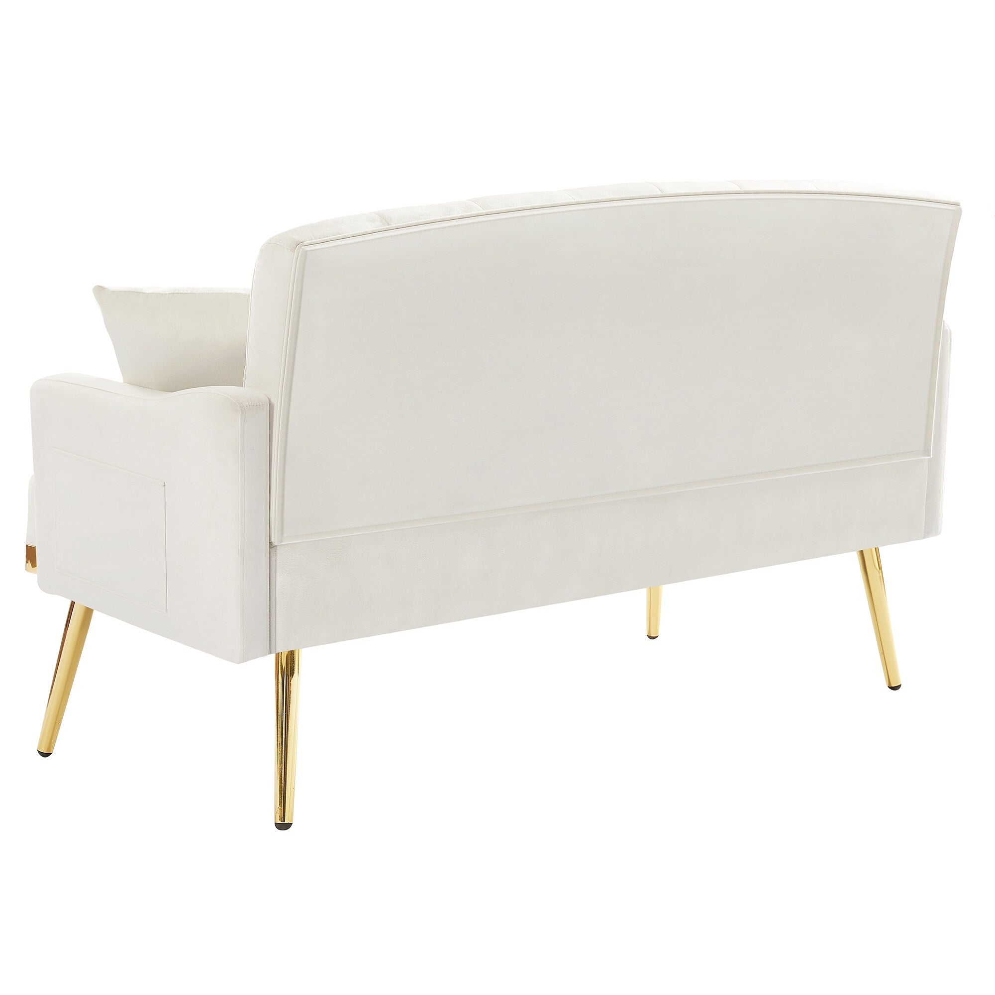 55.5 Velvet 2-Seater Sofa with 2 Pillows, Contemporary Design, and Easy Assembly